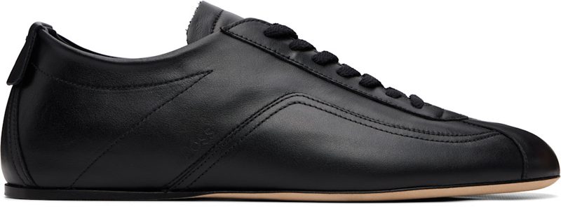 Black DE[보스]D Logo Nappa-leather Sneakers 261085M237107