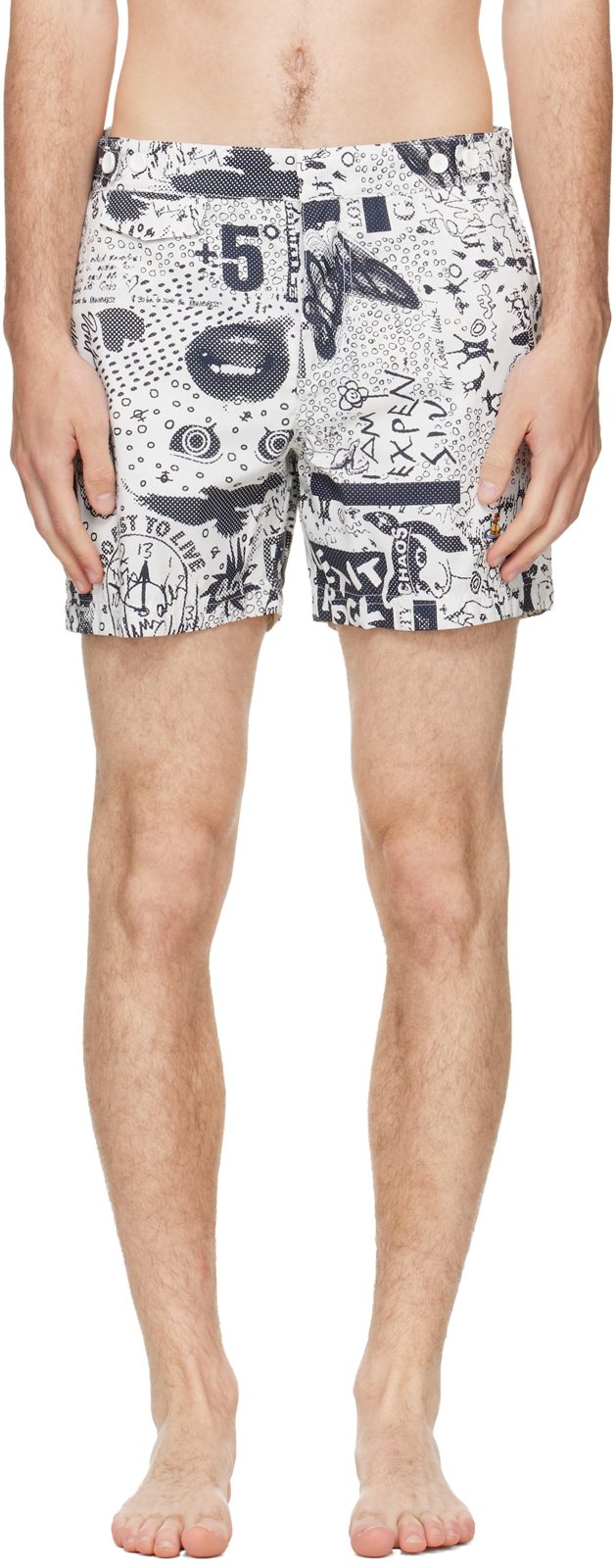 White Classic Boxer Swim Shorts 261314M208002