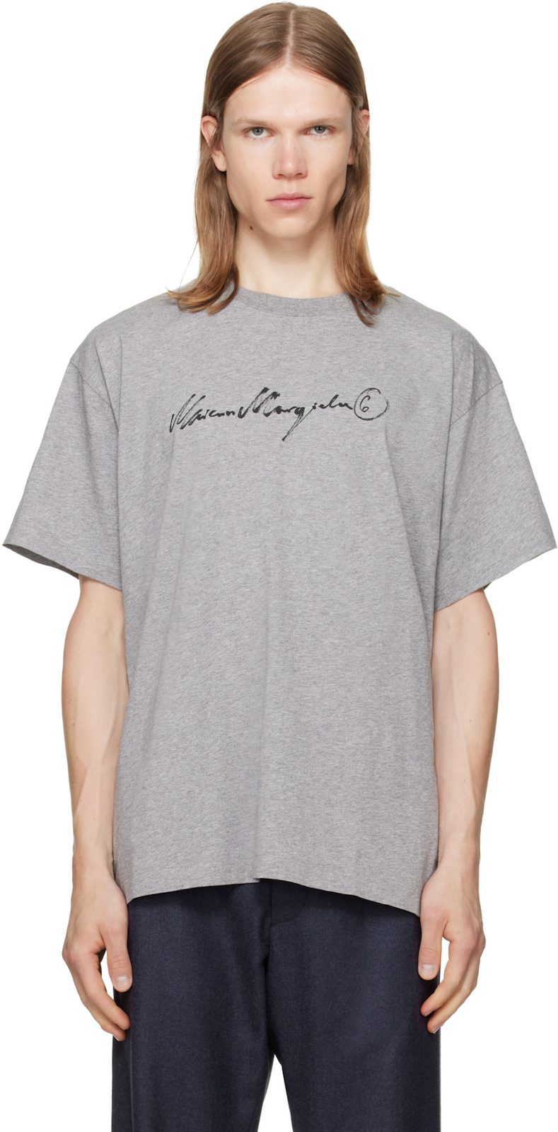 Gray Cotton Jersey T-shirt 262188M213017