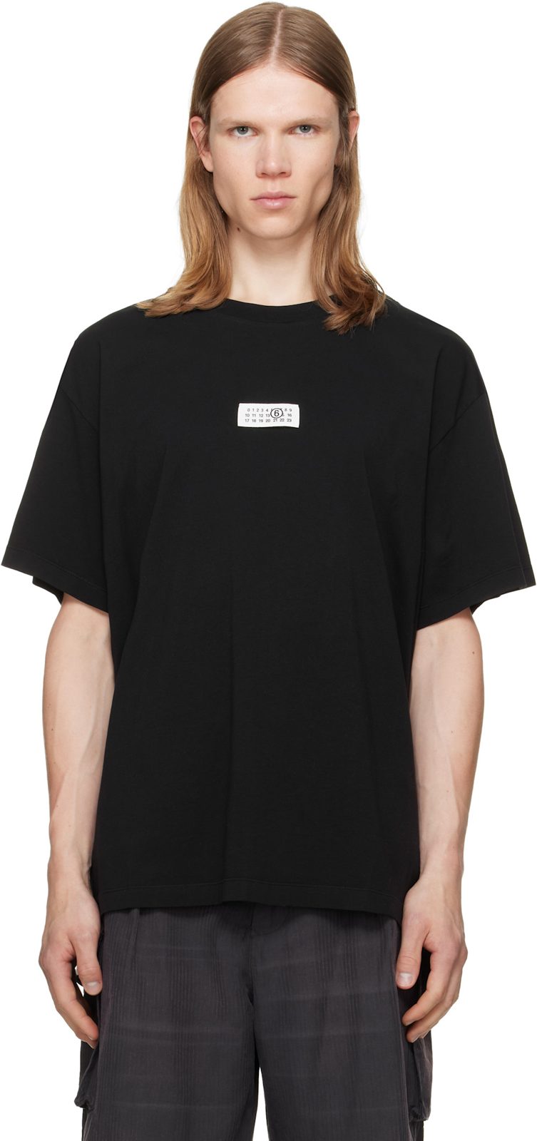 Black Numeric Cotton T-shirt 262188M213014