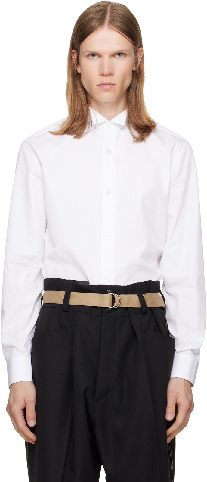 White Cotton Shirt 262168M192005