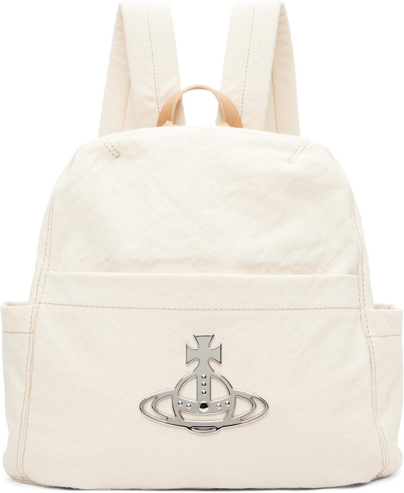Beige George Medium Backpack 261314F042013