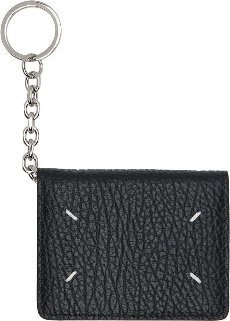 Black Four Stitches Keyring Card Holder 262168M163014