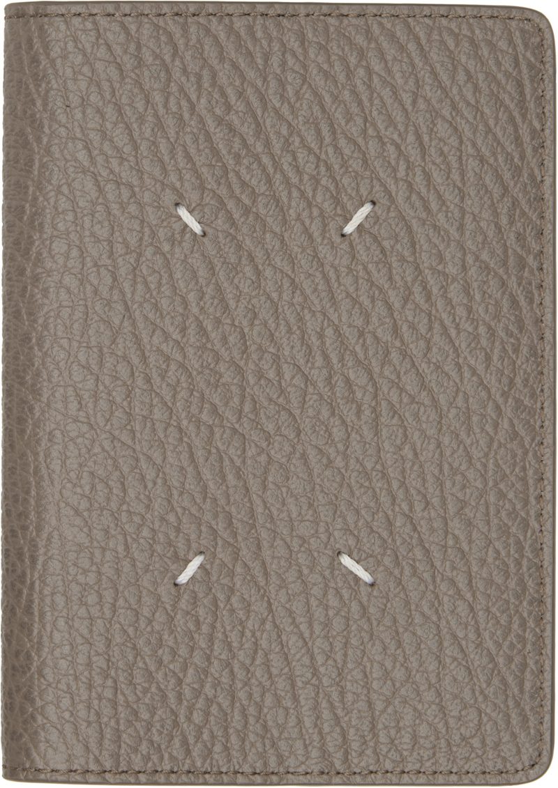 Taupe Four Stitches Passport Holder 262168M162000