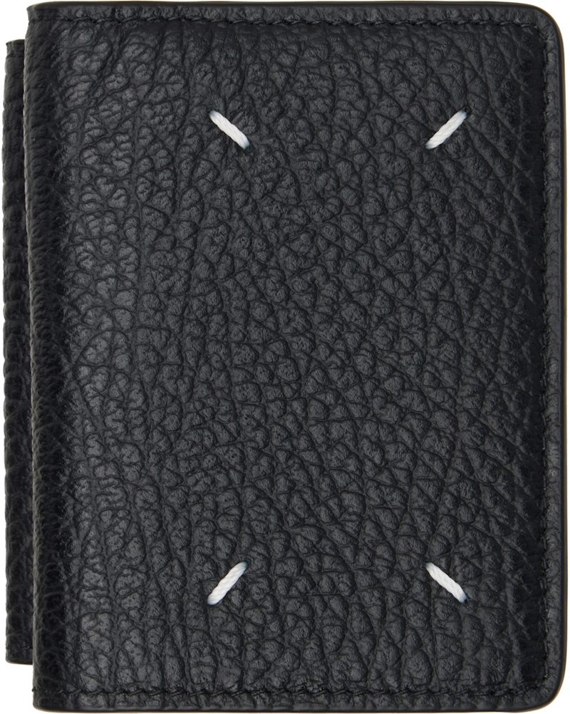 Black Four Stitches Pocket Wallet 262168M164016
