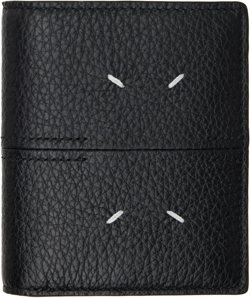 Black Four Stitches Wallet 262168M164003