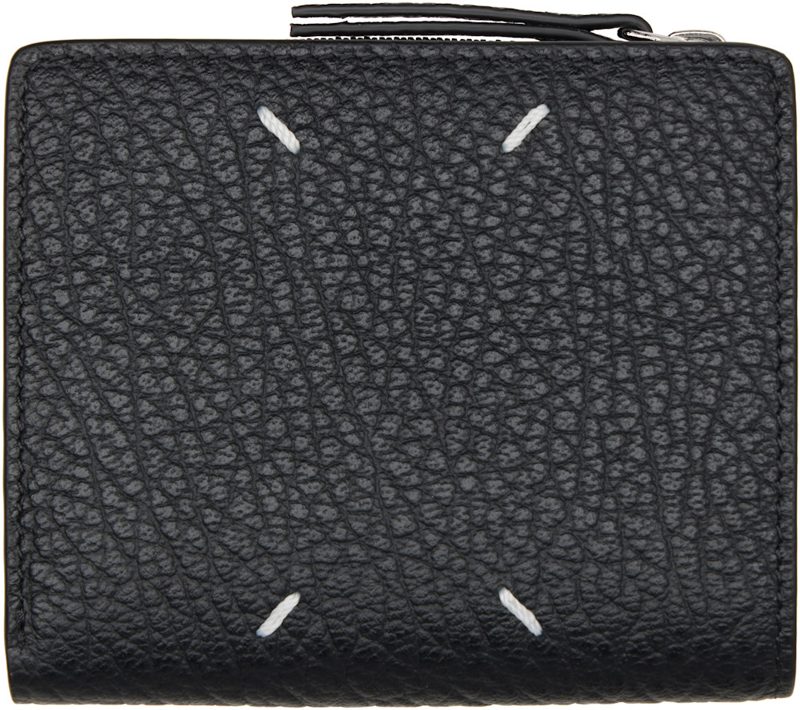 Black Four Stitches Wallet 262168M164009