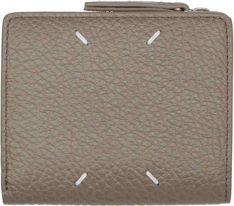 Taupe Four Stitches Wallet 262168M164007