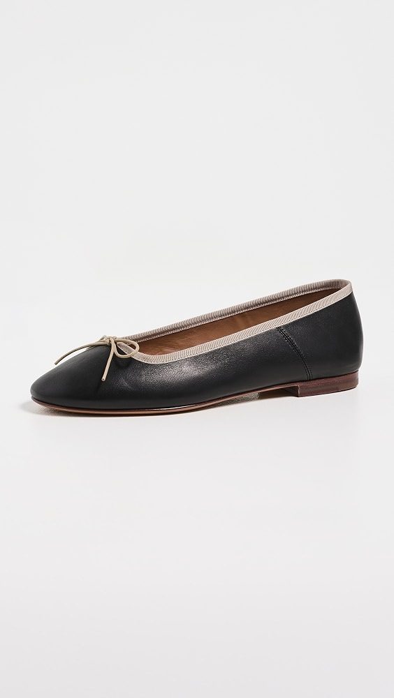 Mansur Gavriel Dance Ballerina Flats_Black/Crema