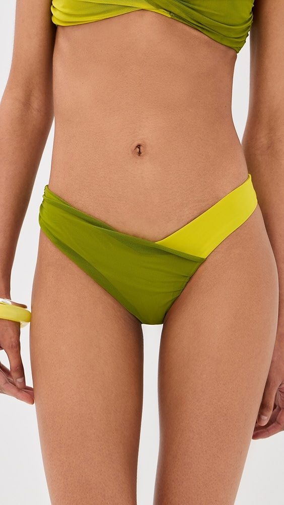 STAUD Emsley Bikini Bottoms_Citron/Pesto