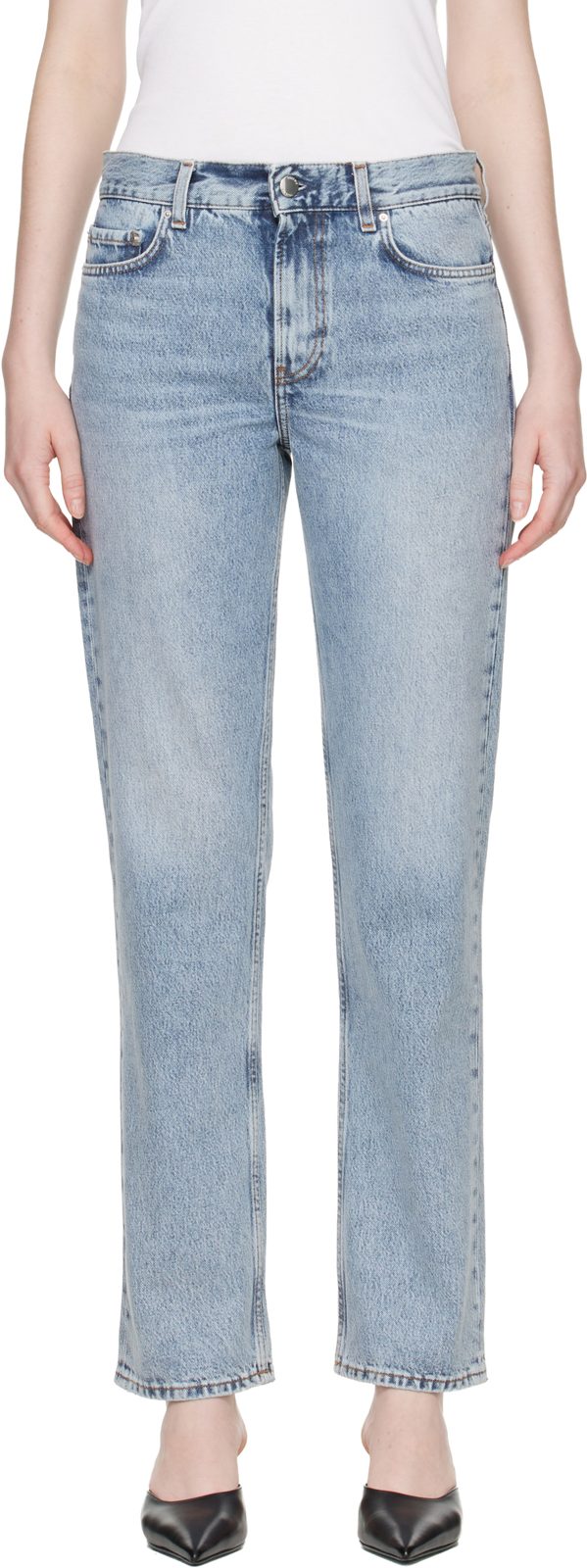 TOTEME Blue Low Straight Jeans 262771F069002