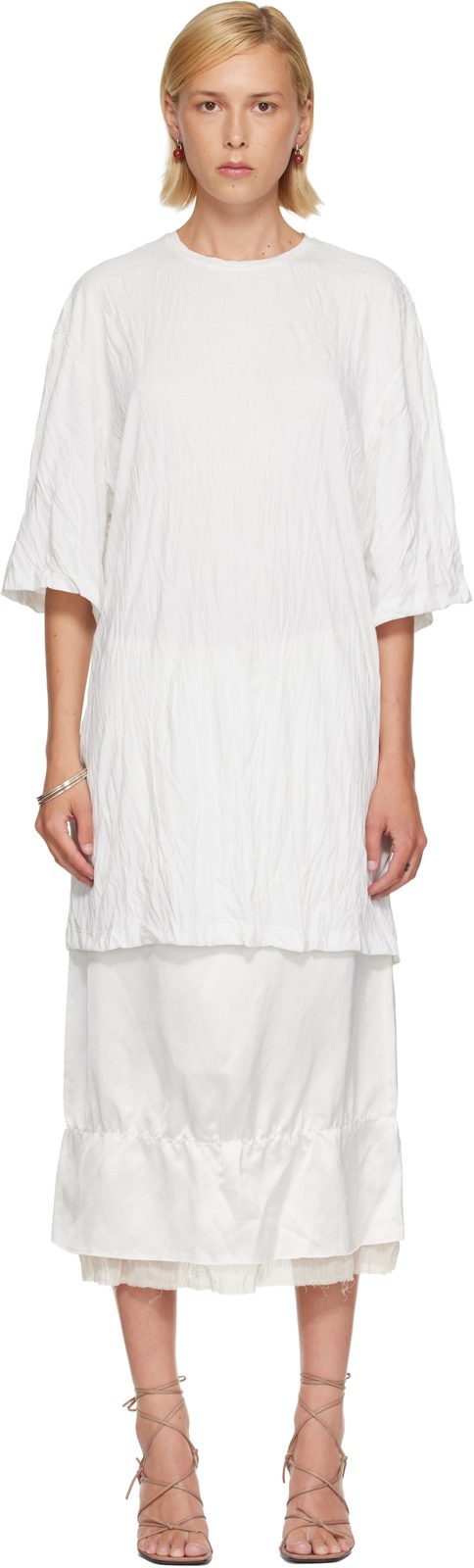 TOTEME White Relaxed Tee Minidress 261771F052004