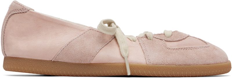 Pink Replica Soft Laced Ballerina Flats 262168F118009