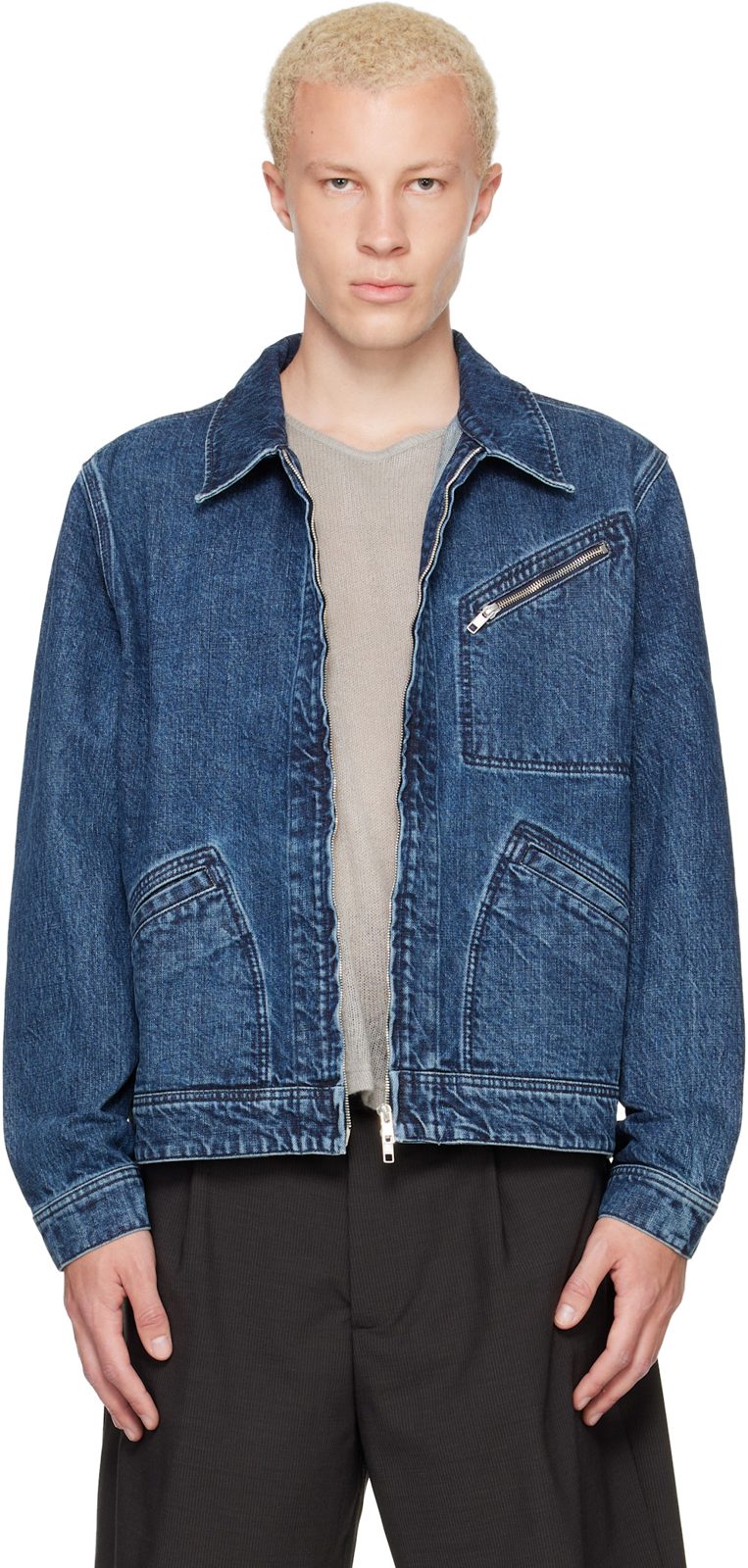 Navy [겐조] Paris Signature Utility Denim Jacket 262387M177000