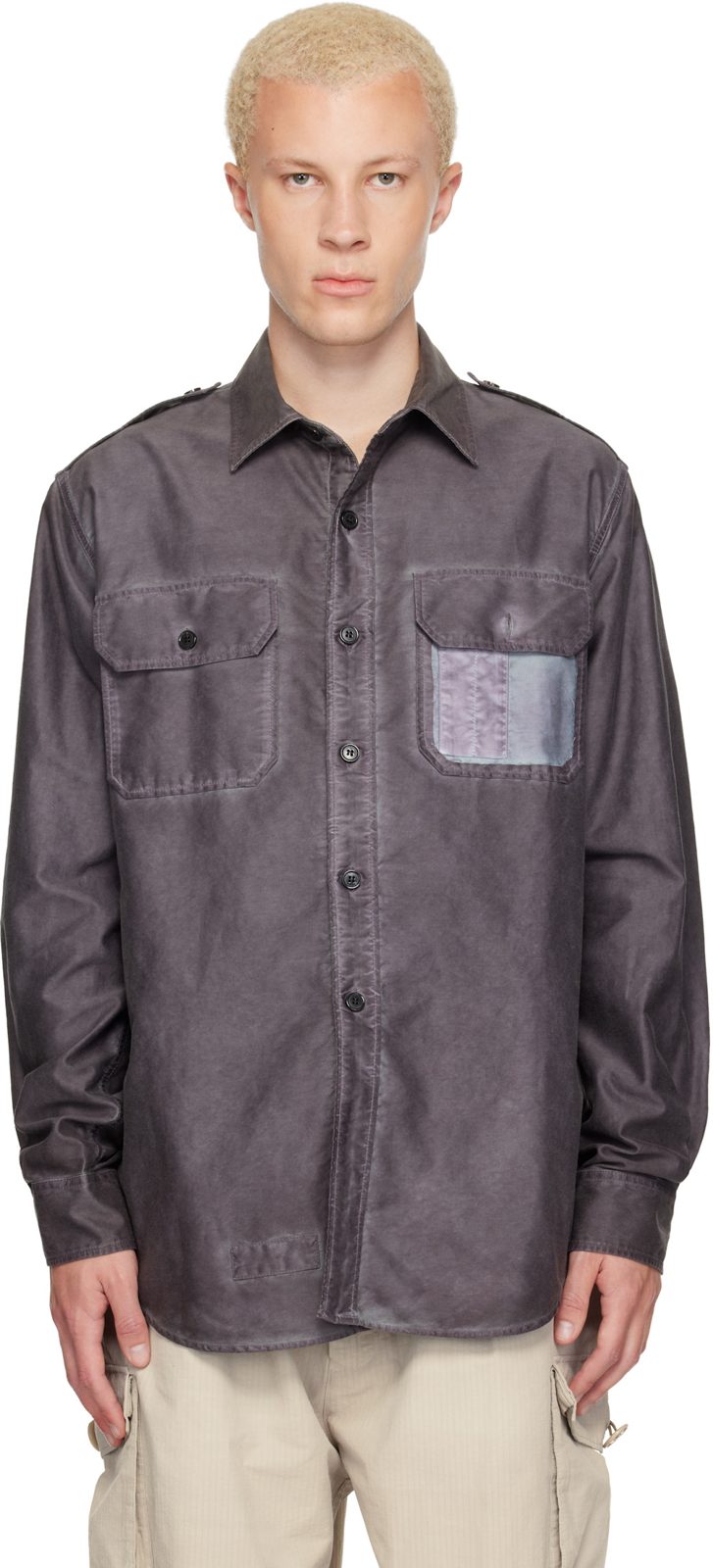 Purple Double-Dyed Workwear Shirt 262168M192002