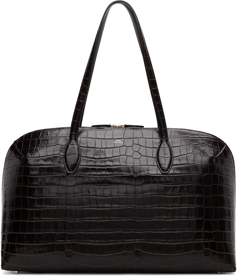 TOTEME Brown CROCO-EM[보스]ED Day Tote 262771F049010
