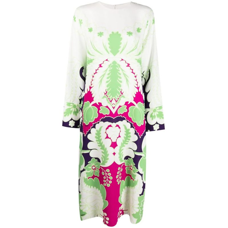 Garavani Garavani Floral Print Silk Midi Dress