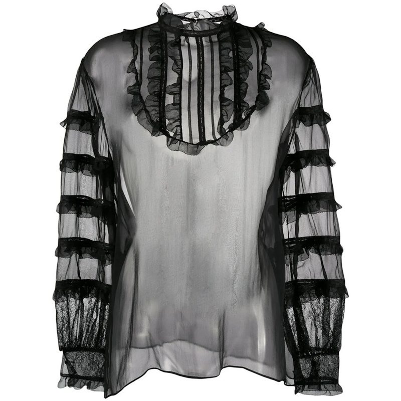 Garavani Garavani Sheer Organza Blouse_Black