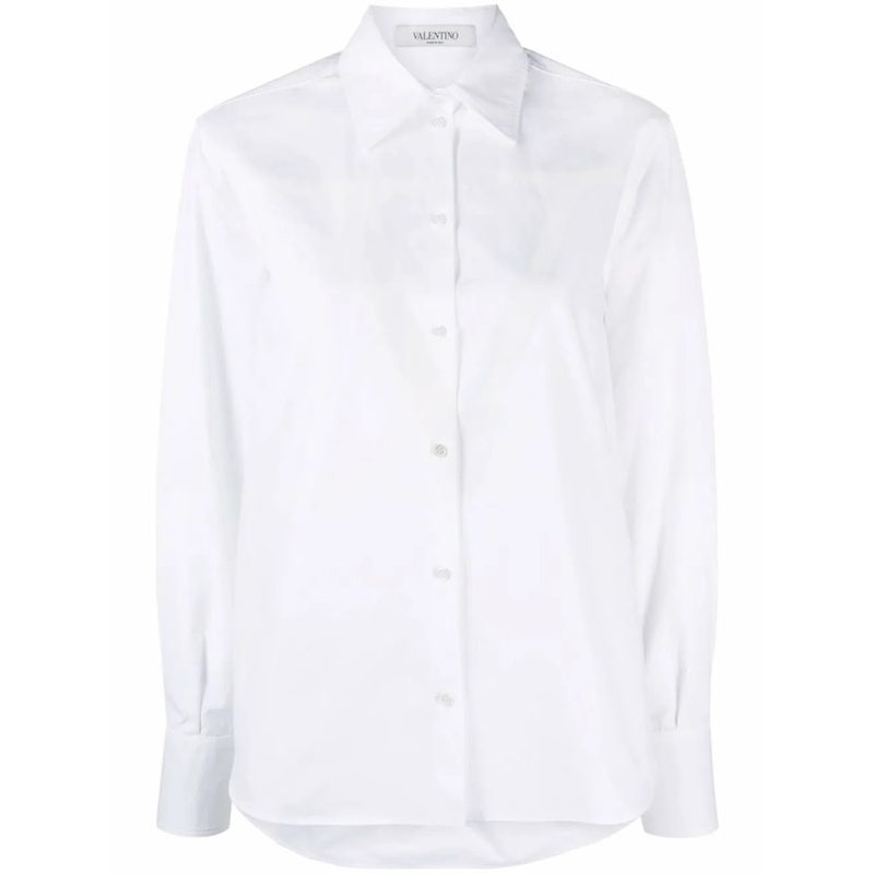 Garavani Garavani Long-Sleeve Cotton Shirt_White