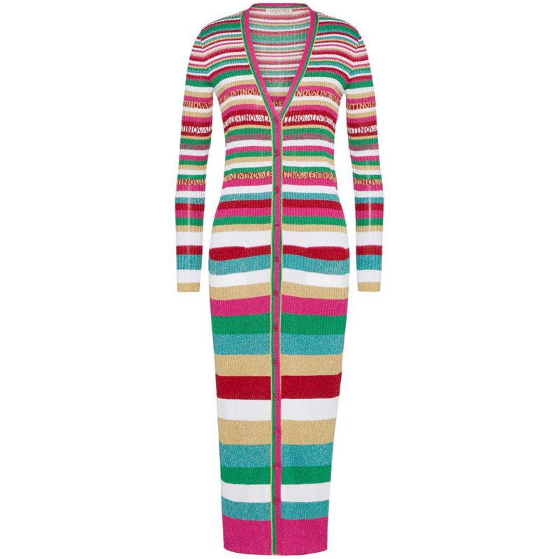 Garavani Garavani Stripes Lurex Cardigan_Pink