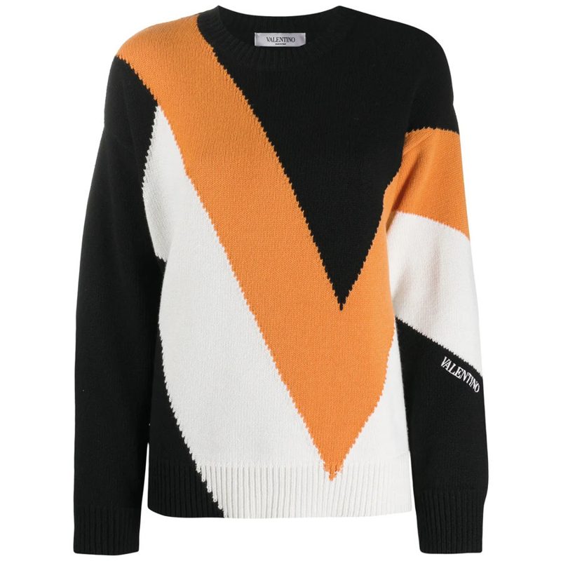Garavani Garavani Intarsia Knit Jumper_Black