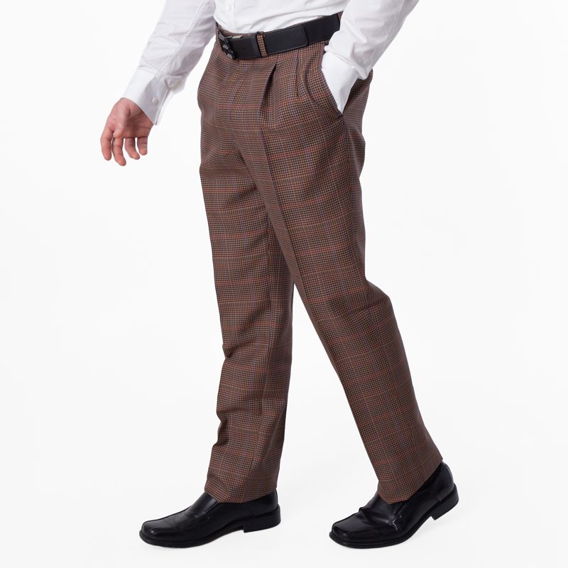Plaid Tailored Straight-Leg Wool Trousers_Multicolor