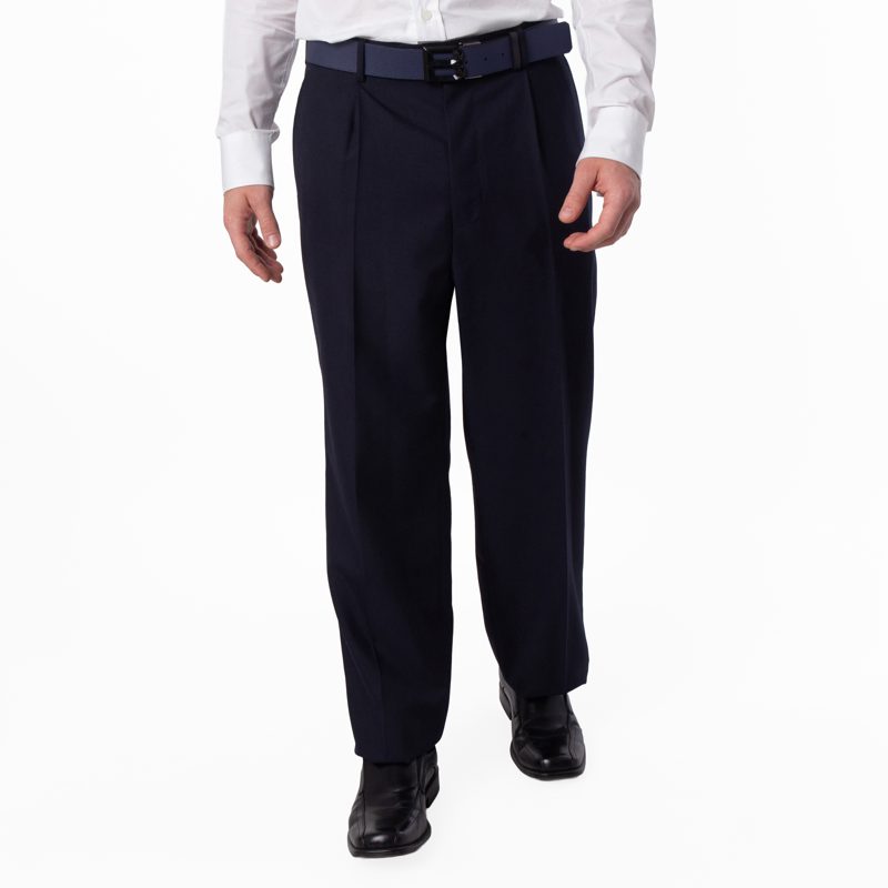 Wool-Blend Tailored Trousers_Navy