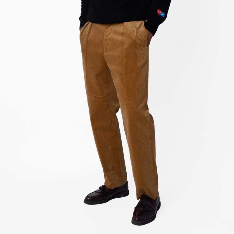 Corduroy Cotton Tailored Pants_Camel