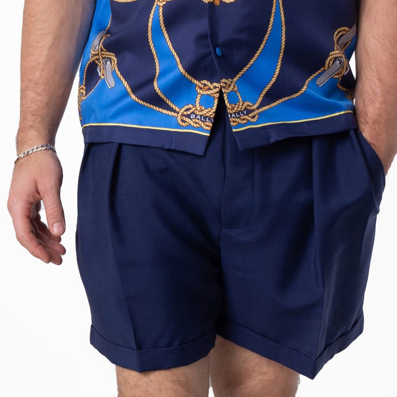 Marine Wool Bermuda Shorts_Marine