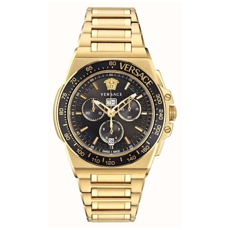 Greca Extreme Chronograph Quartz Black Dial Mens Watch VE7H00623