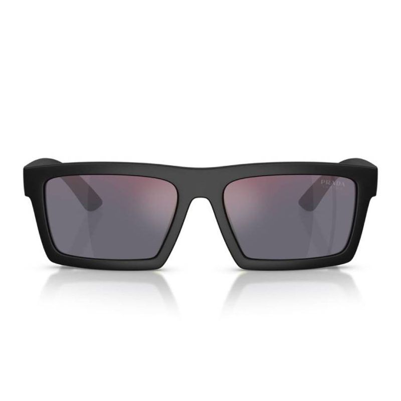 Linea Rossa Tuning Dark Grey Mirror Red Rectangular Mens Sunglasses PS A07S 1BO10A 58_Matte Black