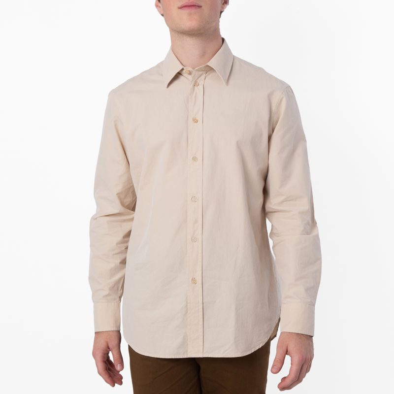 Signature Equestrian Knight Motif Cotton Shirt_Sand