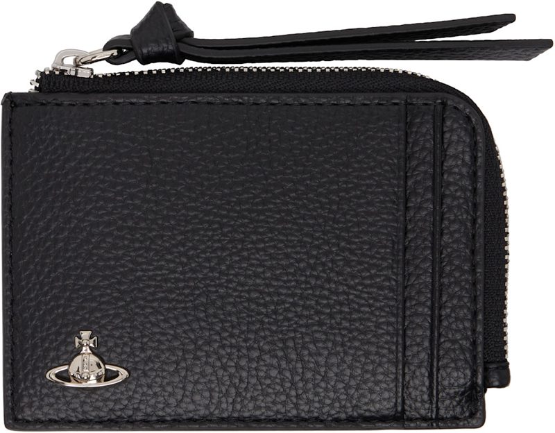 Black Zip Card Holder 262314M163010