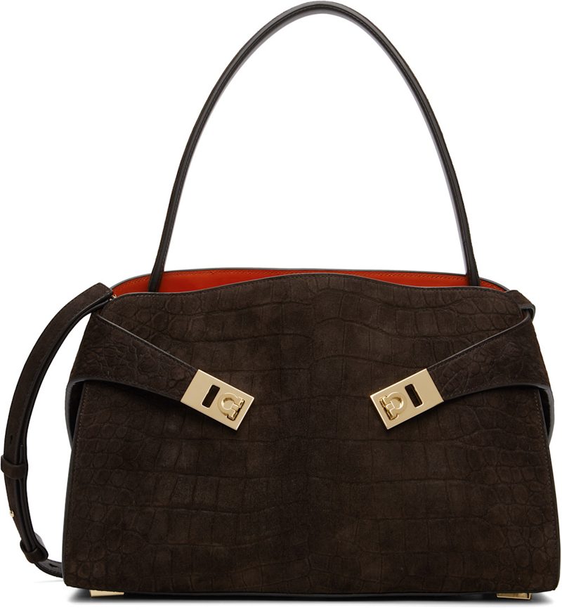 Brown M Hug Soft Shoulder Bag 262270F046007