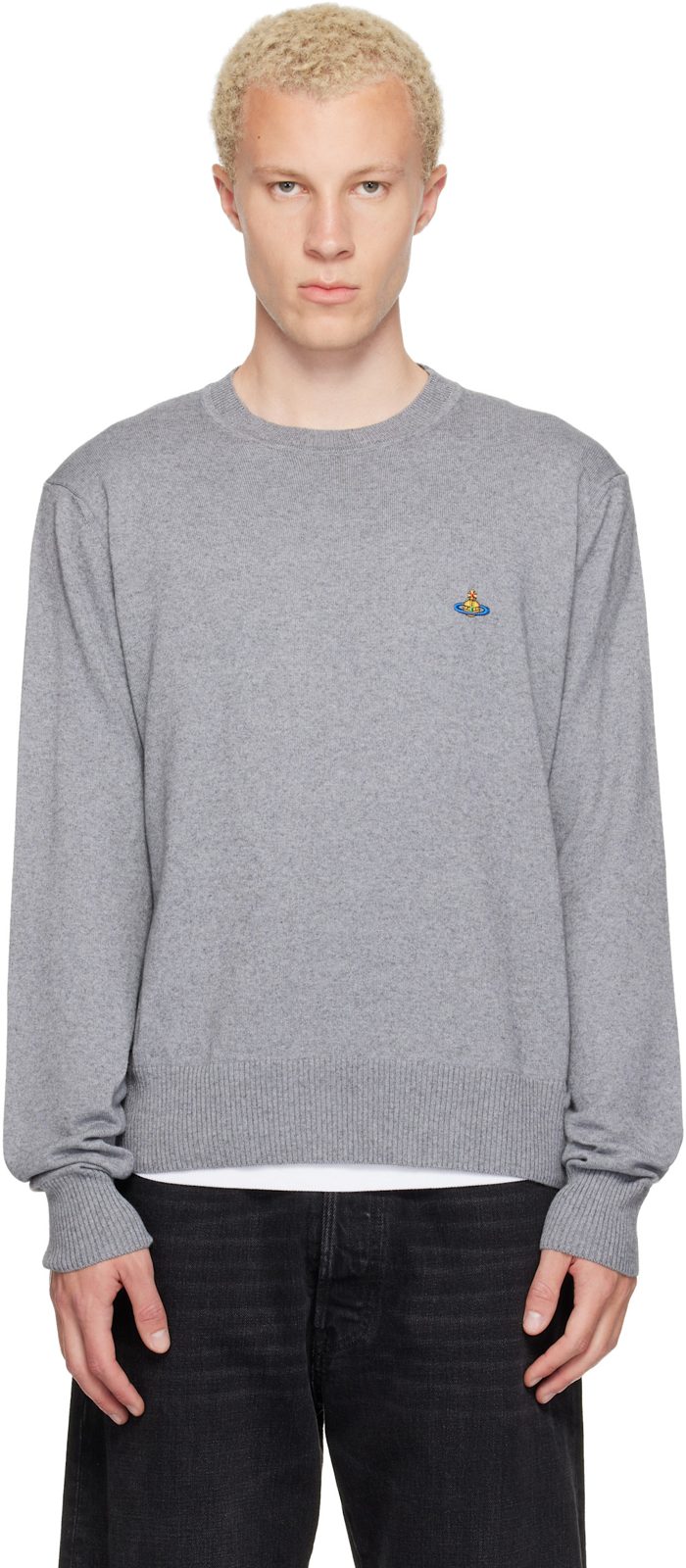 Gray Alex Round Neck Sweater 262314M201003