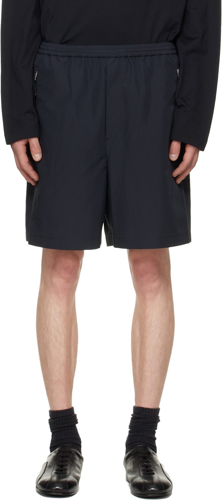 Black Polyester Shorts 262249M193000
