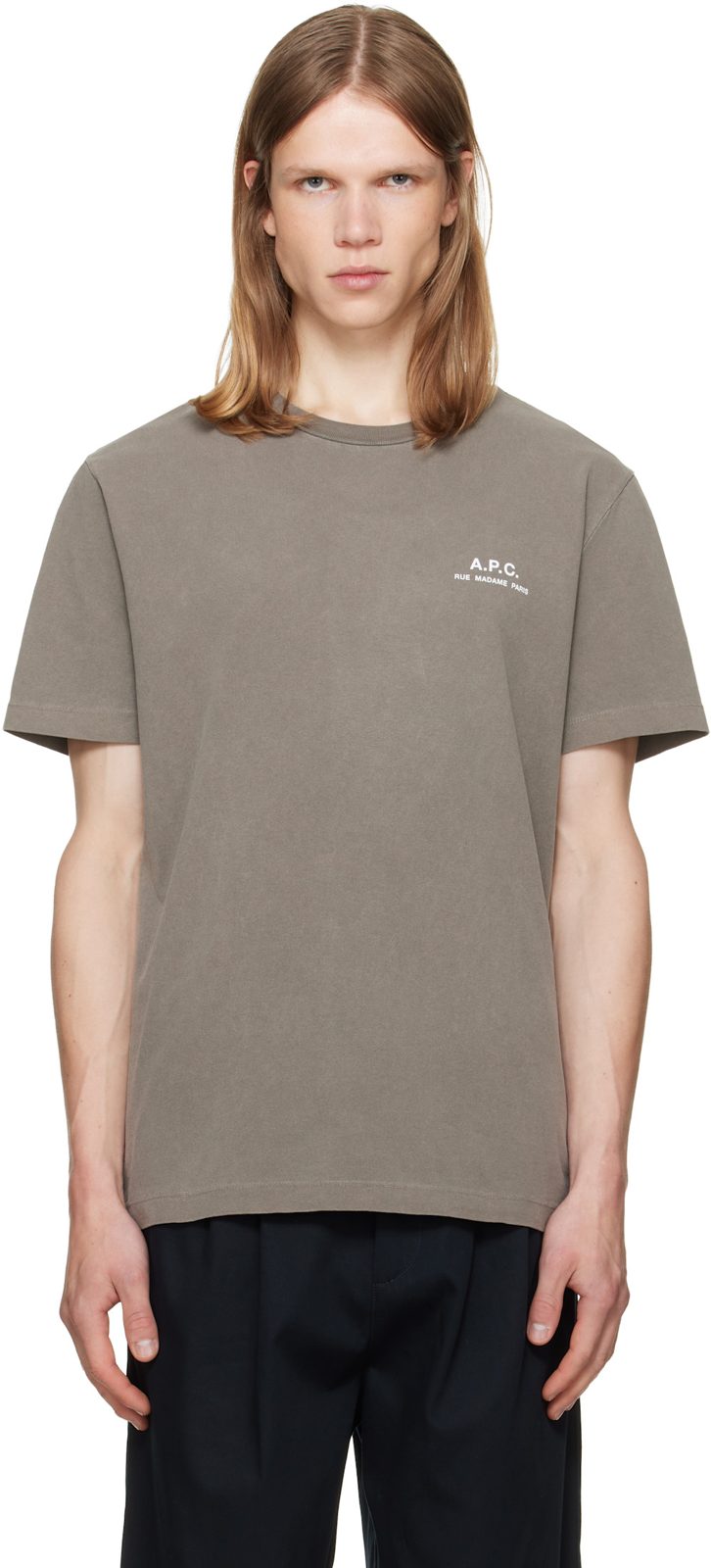 Gray [아페쎄] Rue Madame Logo T-shirt 262252M213019
