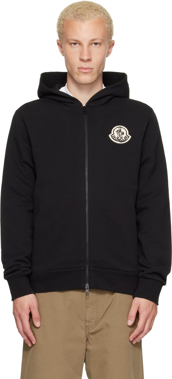 Black Zip Up Hoodie 262111M202004