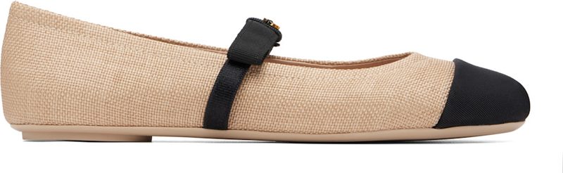 Beige Minou Ballerina Flats 262090F118000