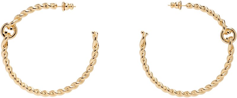 Twisted Chain Gancini Hoop Earrings 262270F022000