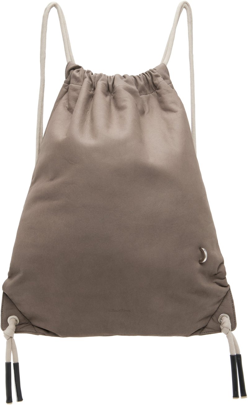 Gray Tower Drawstring Backpack 262232F042001