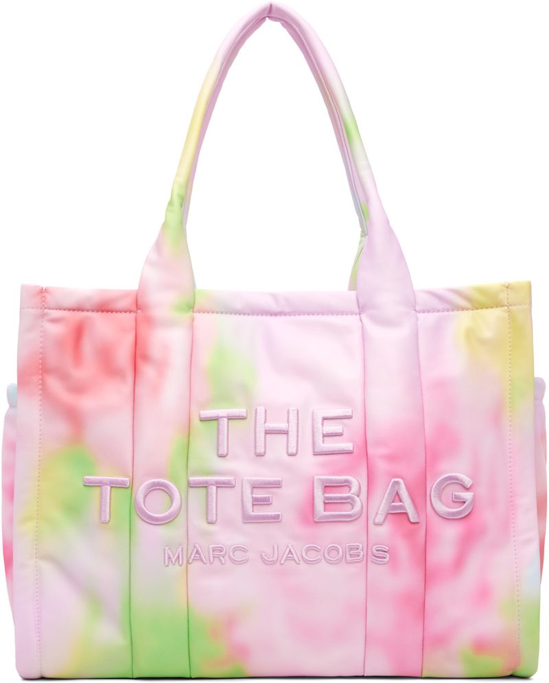 Pink The Blurred Floral Large Puffy Nylon Tote 262190F049020