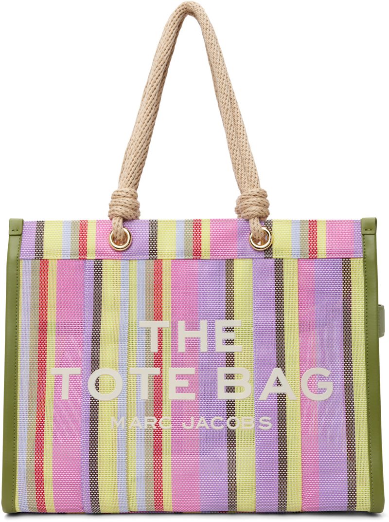 Multicolor The Stripe Mesh Large Tote 262190F049028