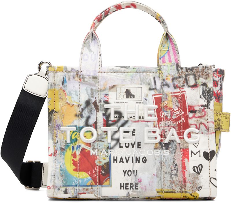 White The Pop Americana Canvas Small Tote 262190F049016