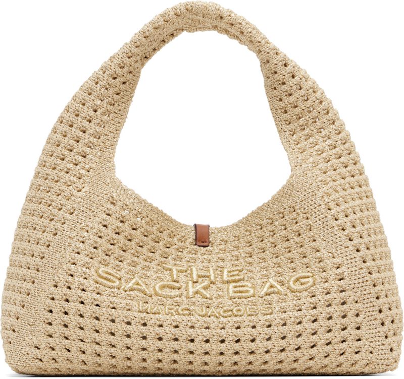 Beige The Crochet Mini Sack Tote 262190F048024