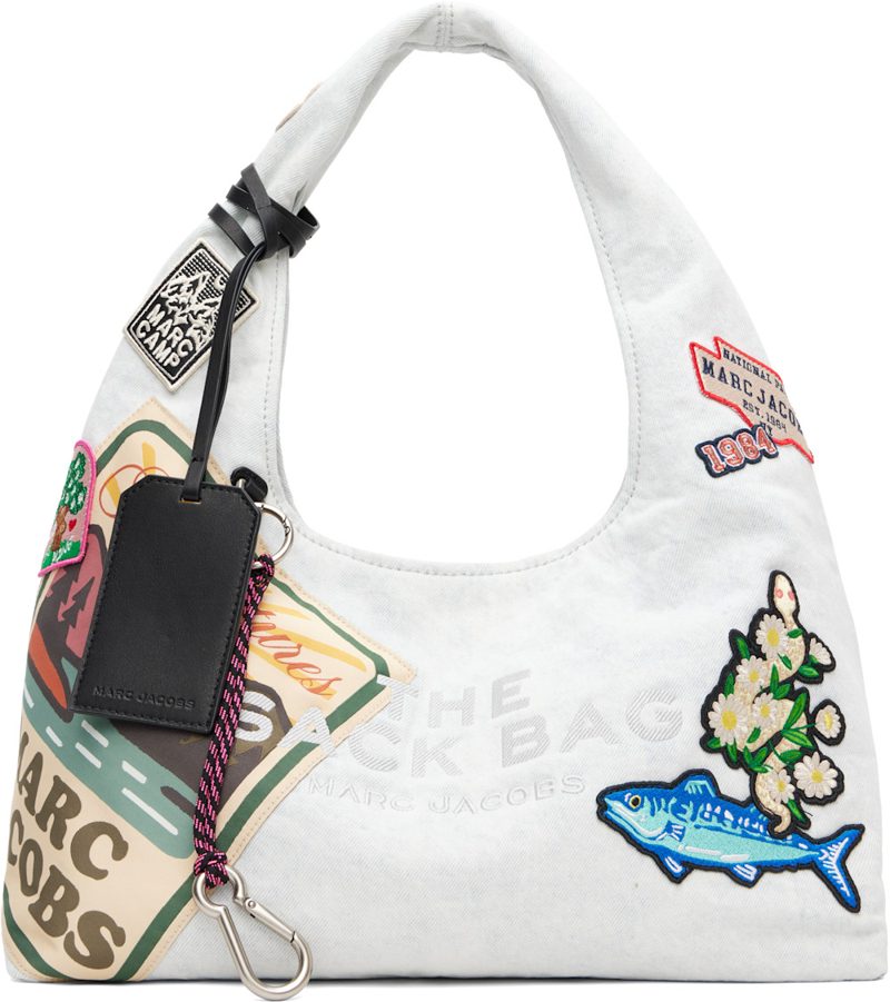 Blue The Camp Patchwork Denim Sack Tote 262190F048021
