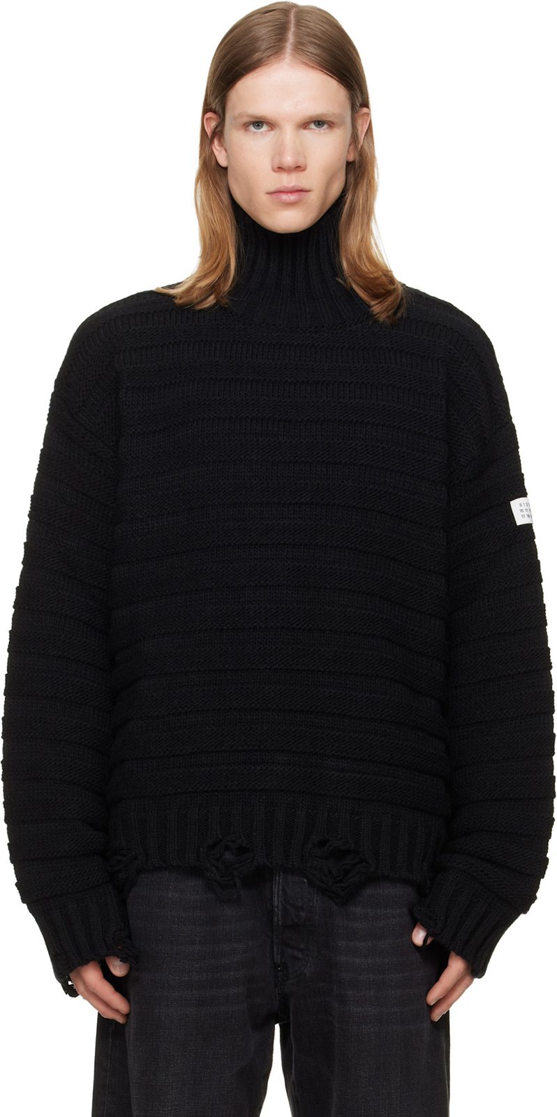 Black Wool Turtleneck 262188M205003