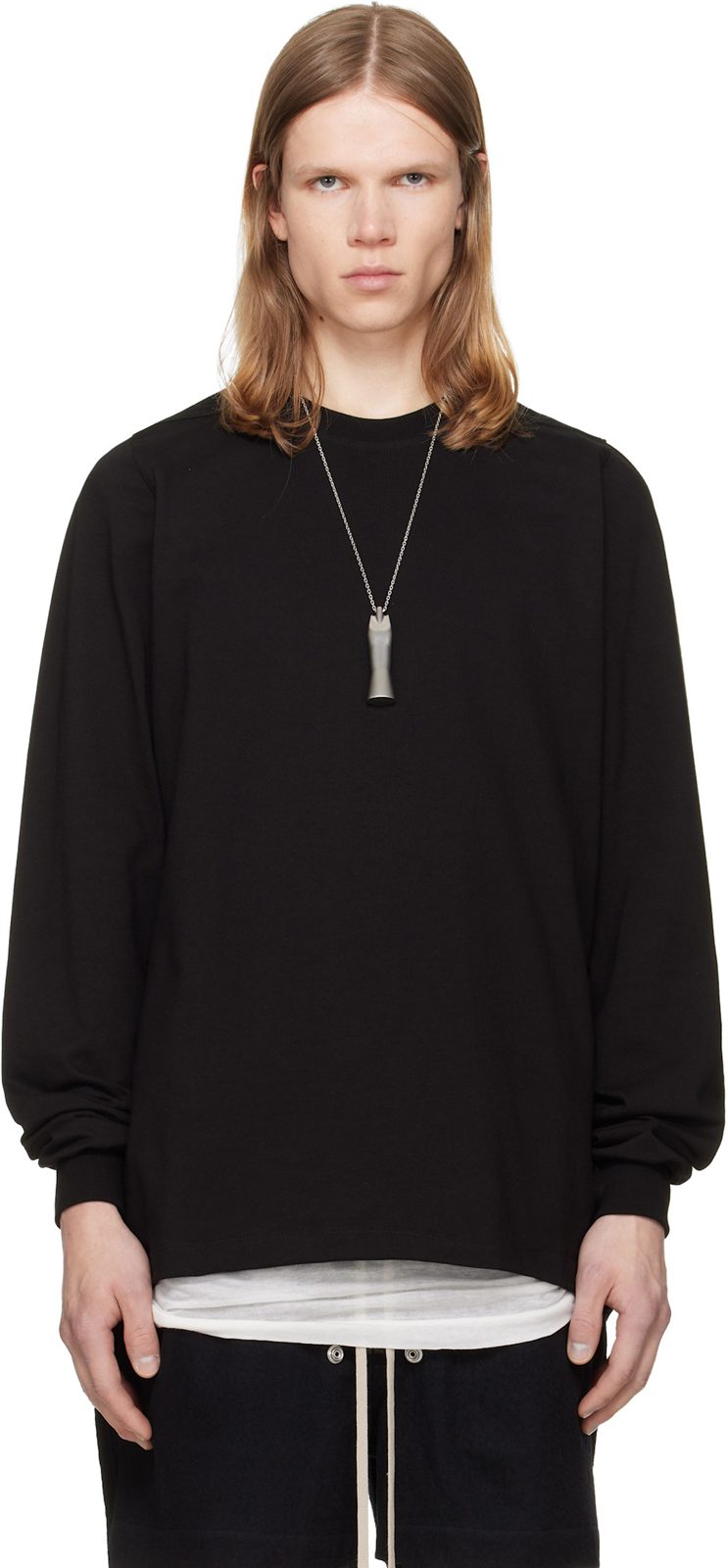Black Tower Short Crewneck LS Sweatshirt 262232M204011