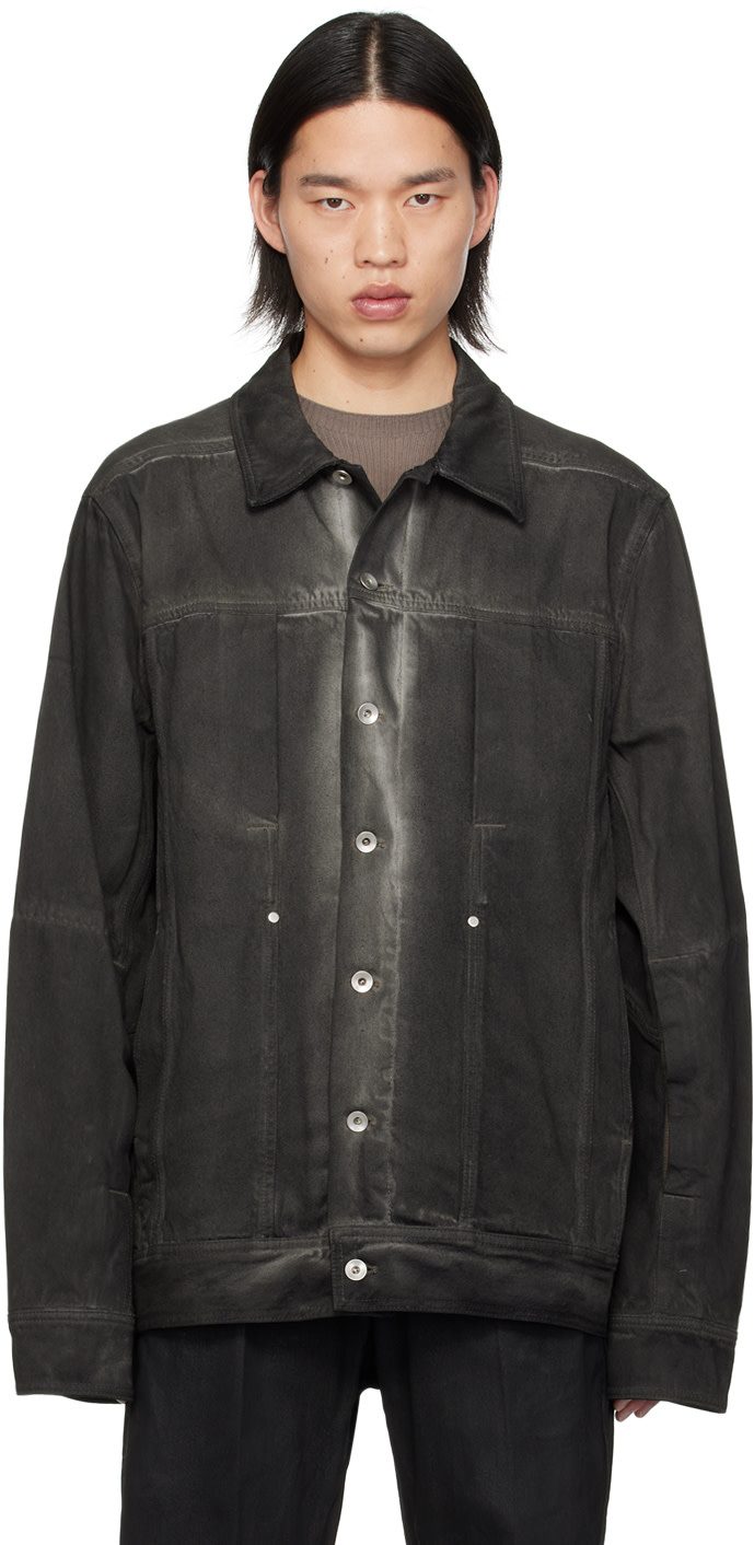 Black Lido Worker Denim Jacket 241232M177000