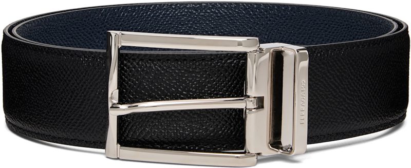 Black Reversible & Adjustable Rectangular Buckle Belt 262270M131013
